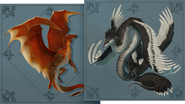 Dragon and Quetzcoalt - Painted